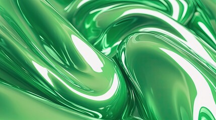 Vibrant green smooth glossy stripes abstract concept background. Seamless looping motion design.