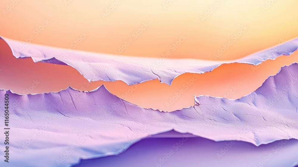 Poster torn abstract background concept. stunning abstract landscape with soft pastel colors and layered te