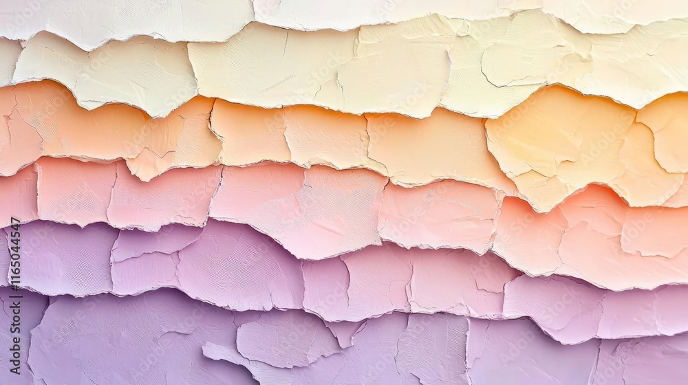 Poster Torn abstract background concept. Colorful layers of peeling paint create an abstract and textured background.