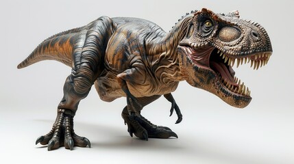 A detailed model of a Tyrannosaurus rex showcasing its fierce appearance.