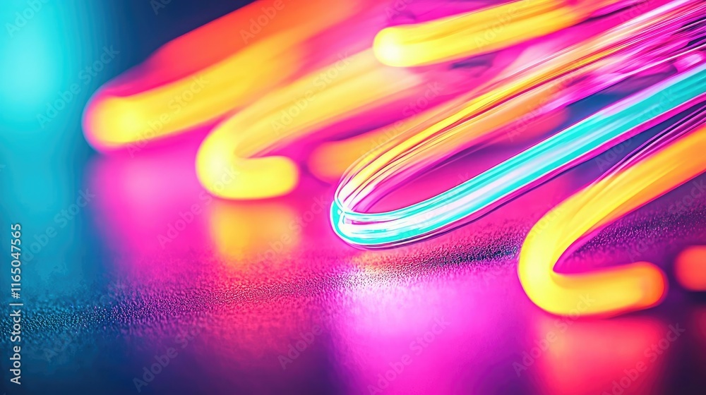 Poster Graffiti abstract background concept. Vibrant neon lights in dynamic patterns, creating an eye-catching visual effect.