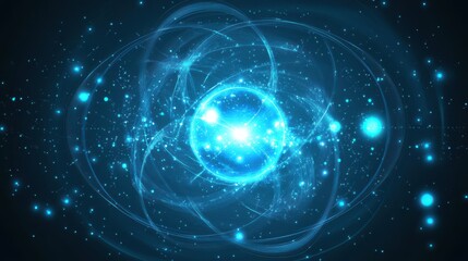 Technology Concept Background in Abstract Blue Style.