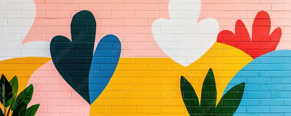 Poster graffiti abstract background concept. colorful mural with abstract shapes and vibrant patterns enhan