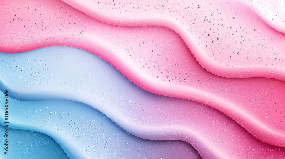 Poster Droplets abstract background idea. A vibrant abstract background with flowing waves in pink and blue tones.