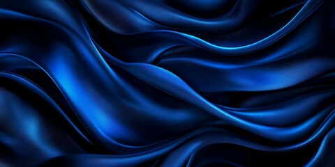 Fototapeta premium Flowing blue silk textures abstract art digital background smooth environment close-up view elegant design