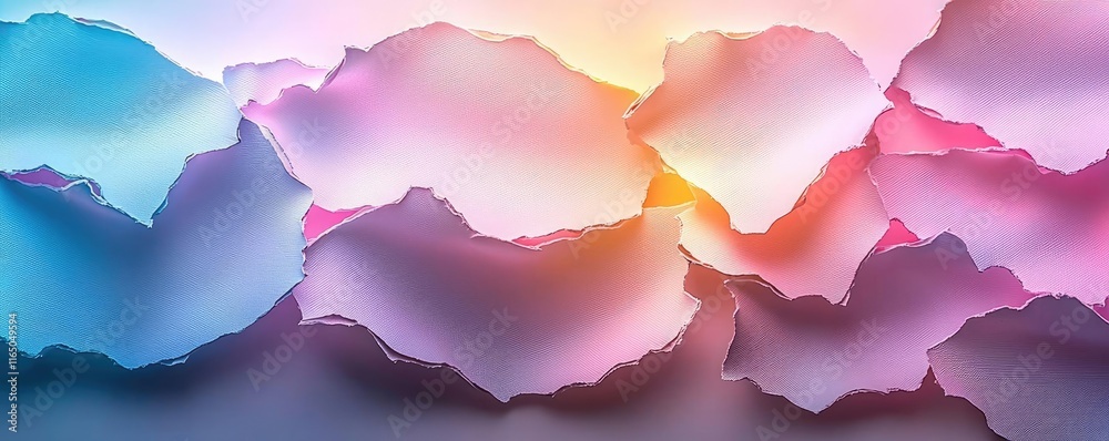 Aufkleber Torn abstract background concept. Abstract colorful paper layers creating a vibrant and dynamic background.