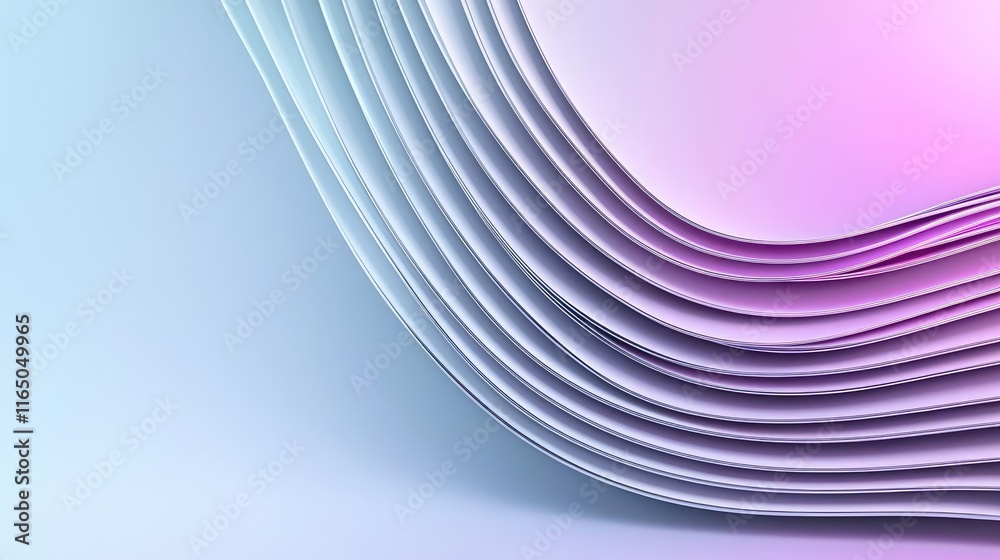 Aufkleber Torn abstract background concept. Abstract design featuring layered paper with soft curves in pastel colors.