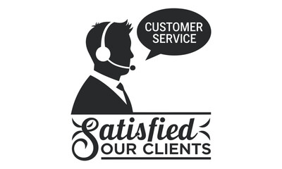 Customer Care Vector Silhouettes and Vector Clip Art Logo Icon  Depicting Customer Care, Service Excellence, and Business Strategy