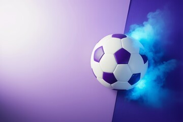 Naklejka premium there is a soccer ball with a purple and white design on it