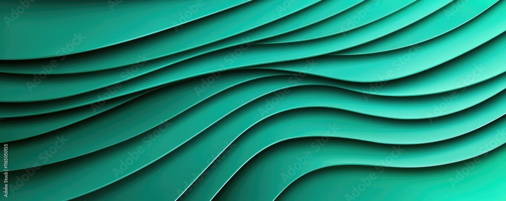 Poster Torn abstract background concept. A vibrant and modern abstract background featuring flowing layers in green tones.