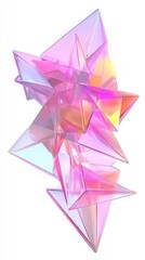 Stunning Abstract Geometric Crystal Design in Vibrant Pink Tones