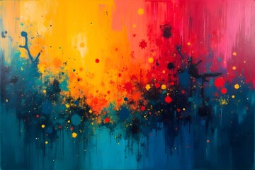 Fototapeta premium Abstract bright multicolored paint background. Abstract colorful paint texture and pattern