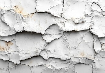 Obraz premium A cracked and broken surface, possibly a rock or a piece of land