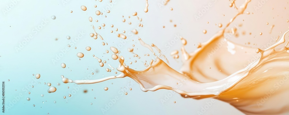 Poster droplets abstract background idea. liquid splash in soft colors, perfect for illustrating freshness 