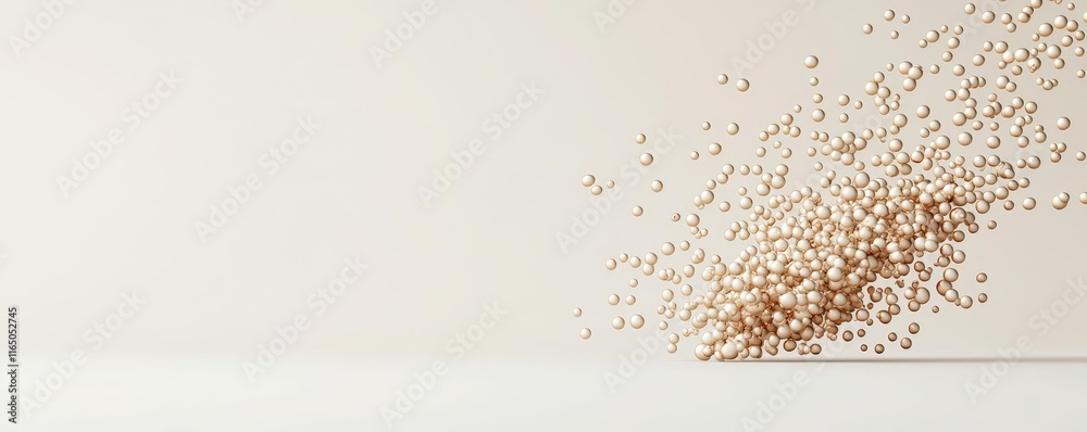 Poster Droplets abstract background idea. An abstract composition of floating spheres creating a dynamic visual effect.