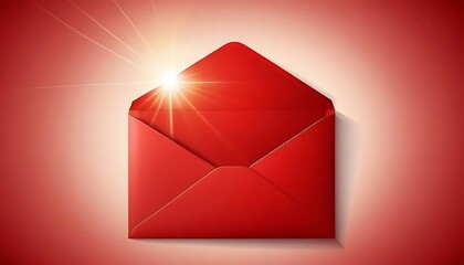 A Red Envelope Illuminated by Bright Sunlight
