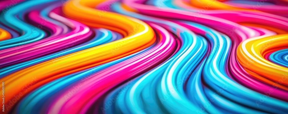 Poster Graffiti abstract background concept. Vibrant abstract lines in colorful hues flowing smoothly across the canvas.