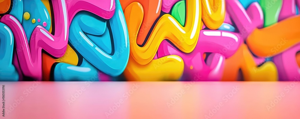 Poster graffiti abstract background concept. vibrant abstract background with playful shapes in bold colors