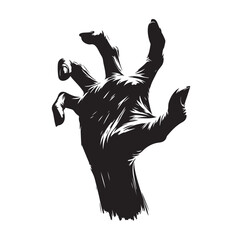 Reaching Zombie Hand silhouette vector illustration