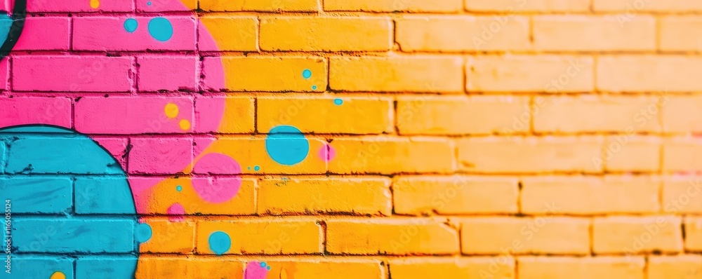 Poster graffiti abstract background concept. vibrant mural painting with colorful splashes on a textured or