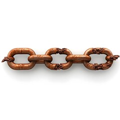 Obraz premium Chain is shown in a close up, with the links broken and rusted