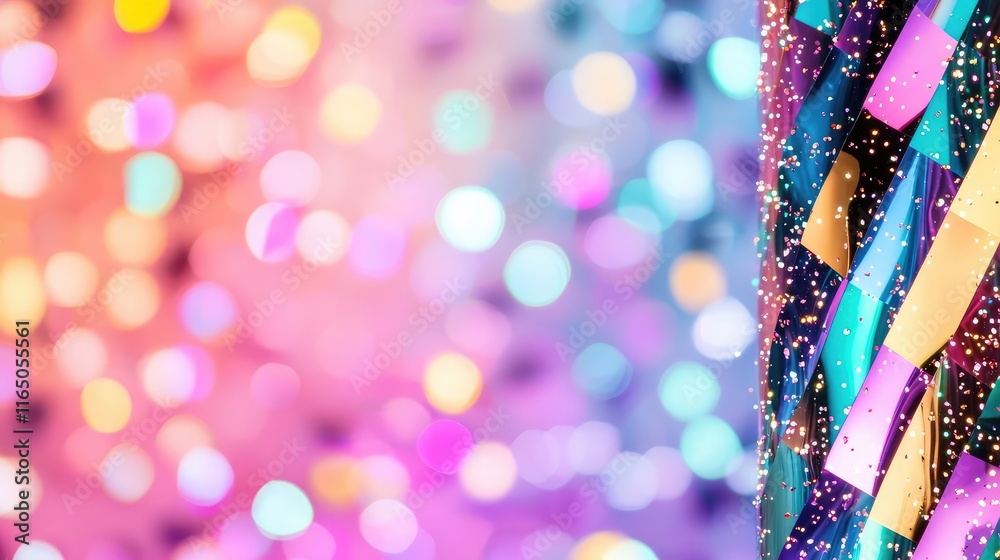 Poster sparkle abstract background concept. colorful bokeh background with vibrant lights and festive decor