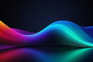 a colorful wave of lines on a black background