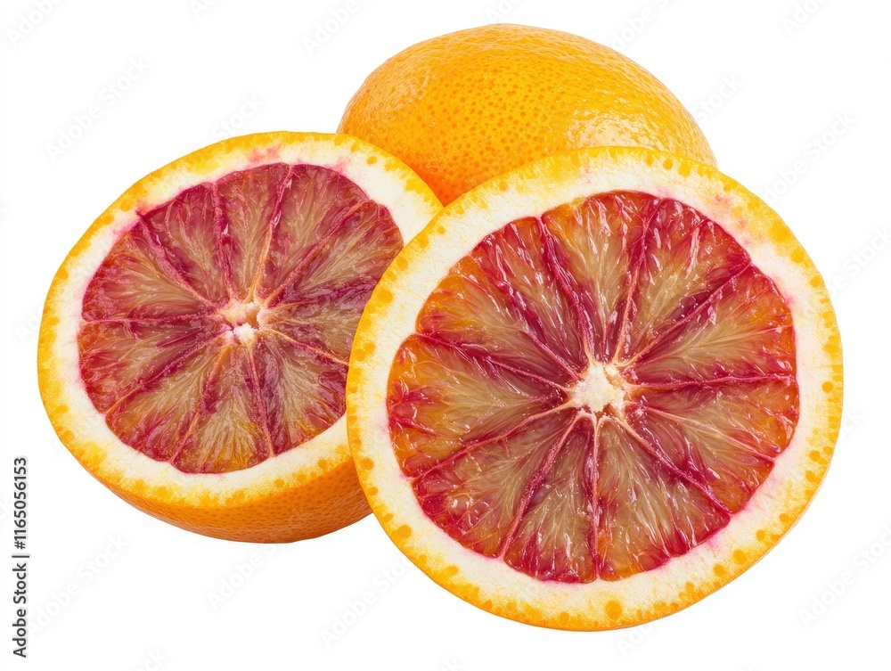 Poster Fresh Slice Orange isolated on white background.