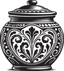Elegant Clay Pot Silhouette Vector Design