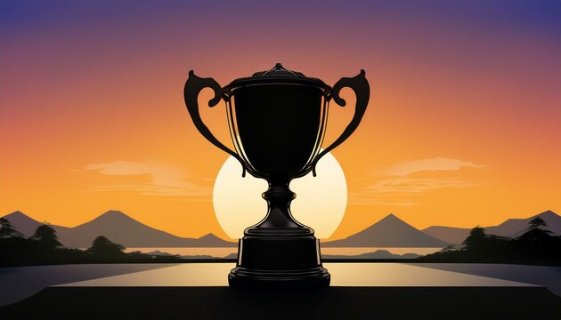 Trophy silhouettes convey a sense of accomplishment.  