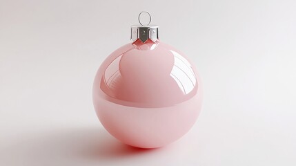 Modern pink bauble with a smooth ceramic-like finish
