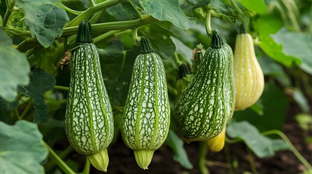 Pointed Gourd plants growing outside