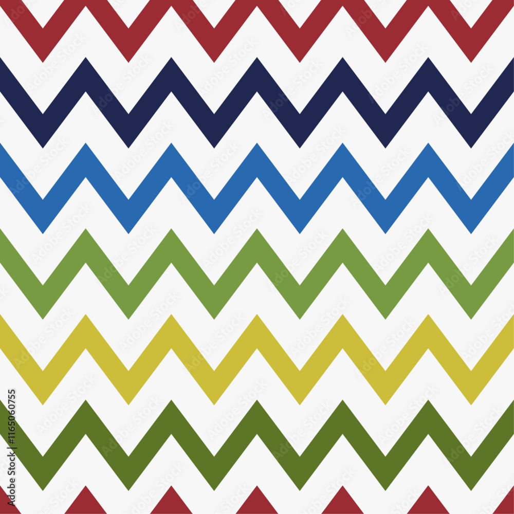 Poster Zigzag color pattern for print vector image.
