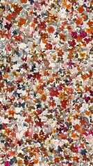 Colorful floral and butterfly pattern.