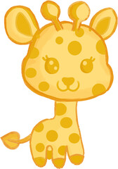 cute giraffe cartoon vector illustration.