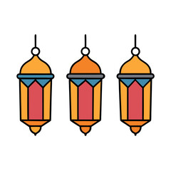 Fototapeta premium Eid lanterns vector illustration. 