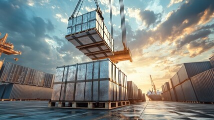Efficient cargo handling at shipping port boosts global trade logistics. Optimize supply chain operations with advanced freight management solutions.