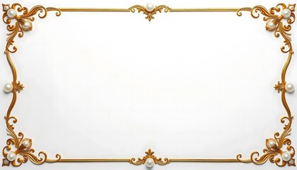 Elegant Gold Frame with Pearl Accents Design