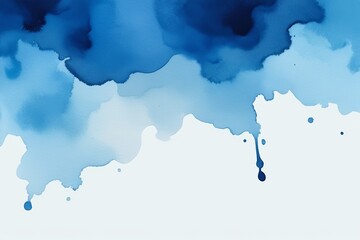 Obraz premium there is a blue and white painting with a black drop of water