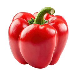 Fresh and Vibrant Red Bell Pepper Isolated on White Background