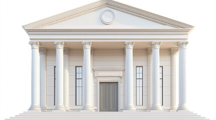 Obraz premium Classic white neoclassical building with columns and steps.