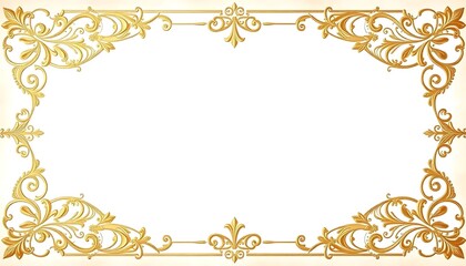 Elegant Golden Ornate Frame Design With Floral Motifs