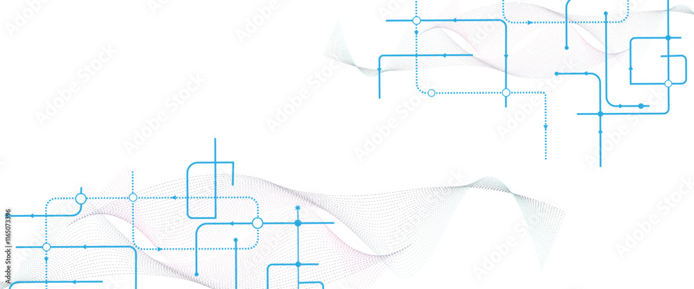 Poster vectors technology blue circuit diagram. high-tech connection system on a white background.