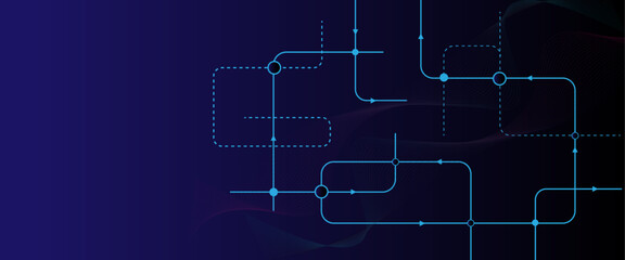 Vectors Abstract connecting lines and dots., Social networking, network connection and global communication technology background