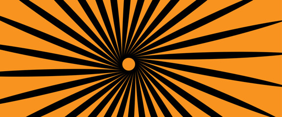 Vector orange and black sun rays and sunburst backdrop background.