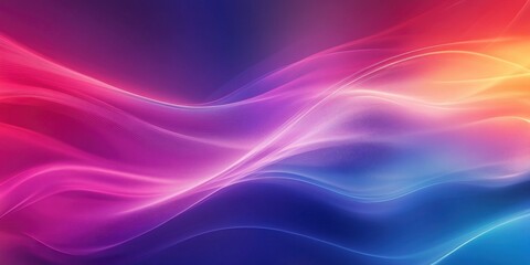 Fototapeta premium Abstract background with colorful waves and a glow in dark blue, purple, red gradient color