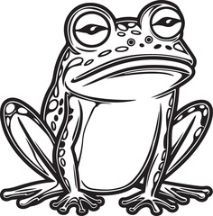 Depressed Frog Silhouette in Vector Format