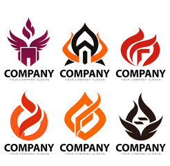 creative modern  logo icon set. business consulting vector illustration