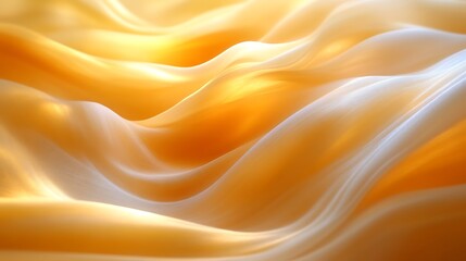 Obraz premium Golden Fabric Draped in Soft Waves of Light