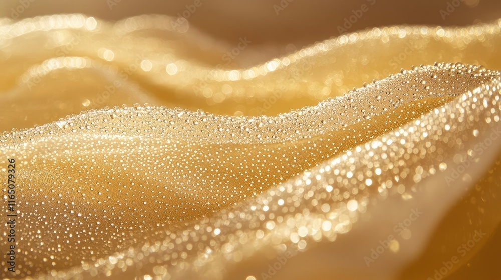 Aufkleber droplets abstract background idea. a close-up view of soft waves with shimmering droplets, conveying